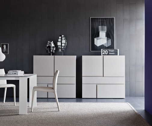 sala da pranzo moderna bianca quadra