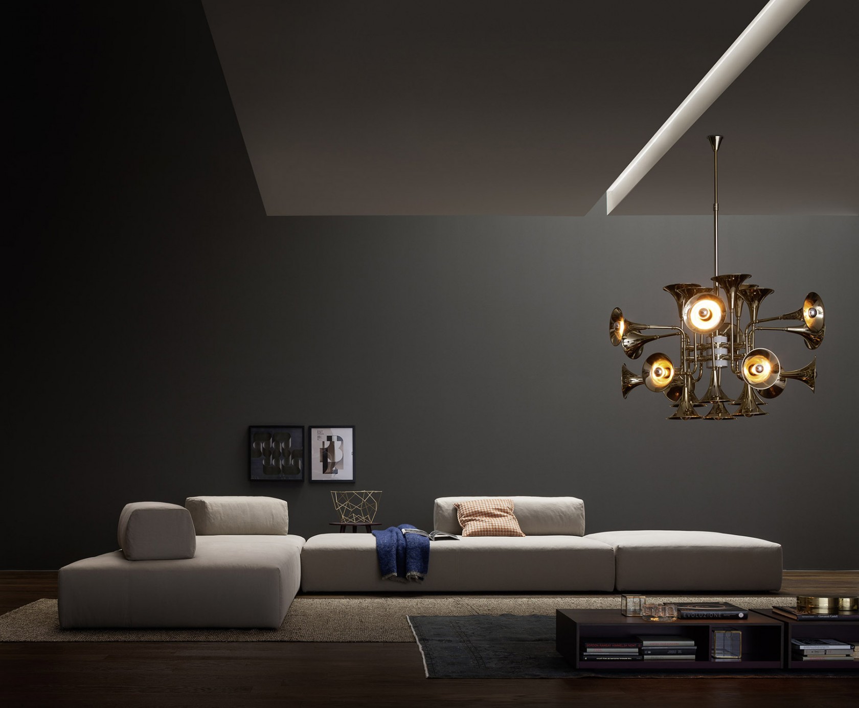 divano moderno stoffa bianca