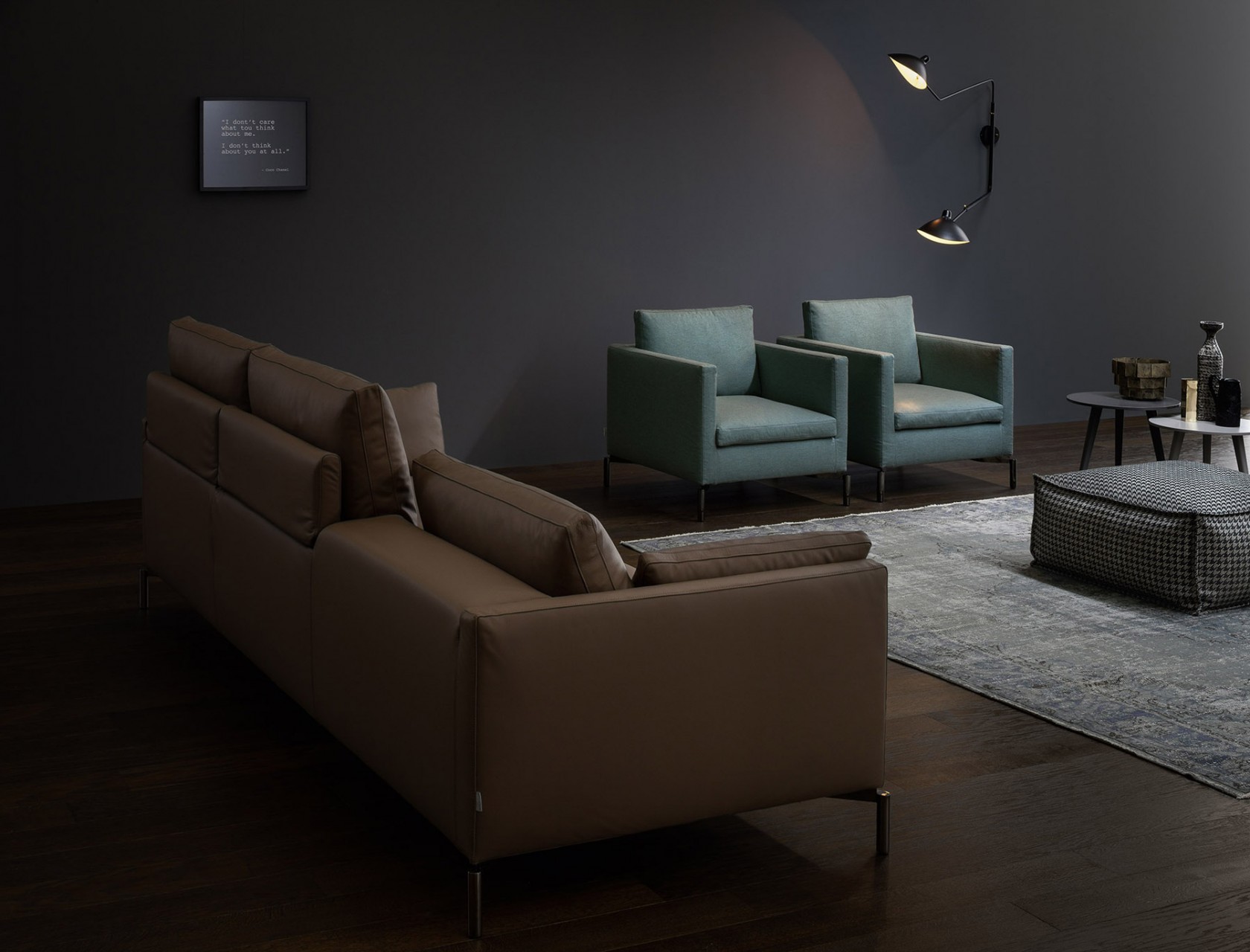 salotto moderno marrone e verde