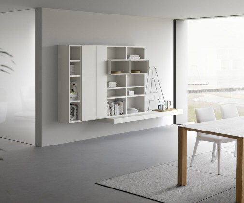 libreria modulare moderna bianca pianca